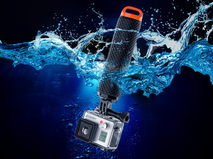 Floating Hand Grip Waterproof Monopod for GoPro Hero 13 12 11 10 9 8 7 6 5 4 3+ Session Black Silver Action Camera Handler & Handle Mount Accessories for Underwater Snorkeling & Water Sports (Orange)