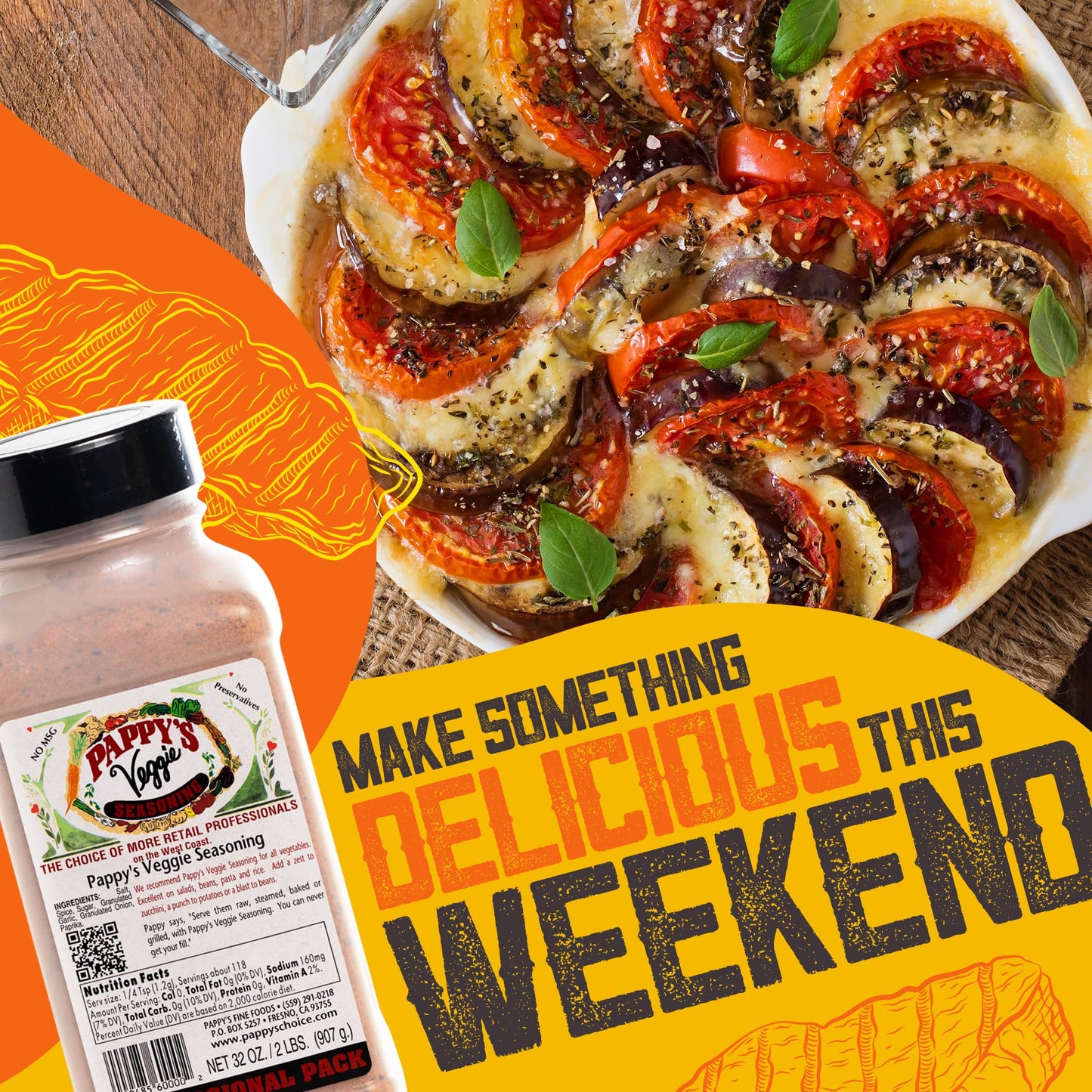 Pappy's Veggie Seasoning - Flavorful Spice Blend for Roasted Vegetables, Stir-Fries, Grilled Veggies, Salads, and Soups | Perfect for Enhancing All Plant-Based Dishes