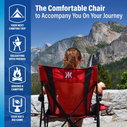Kijaro Portable Camping Chairs - Enjoy the Outdoors with a Versatile Folding Sports Chair for Outdoor & Lawn - Dual Lock Feature Locks Position – Hallet Peak Gray