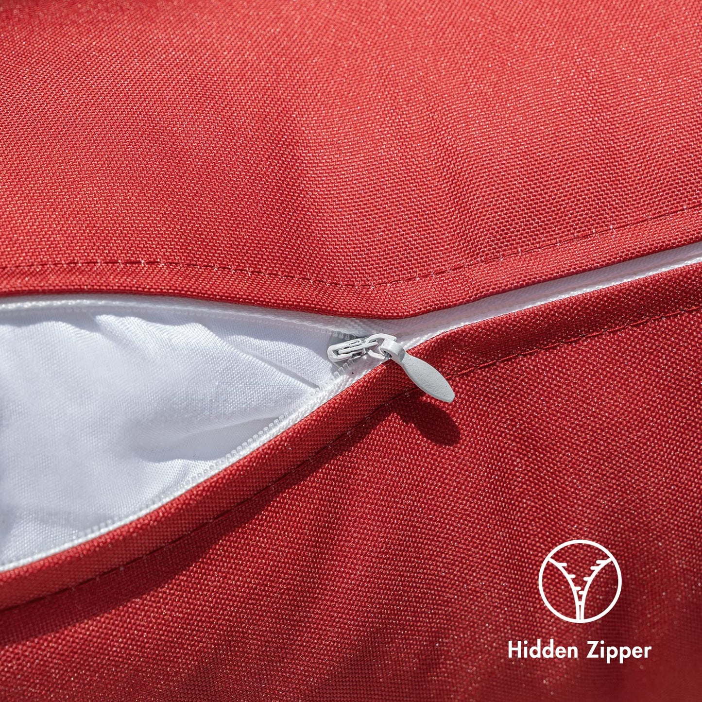 MIULEE Outdoor Waterproof Throw Pillow Covers Set of 2 Relax Decorative Outdoor Square Pillowcases for Chair Patio Garden Couch Tent Balcony Sofa Red 18x18 Inch