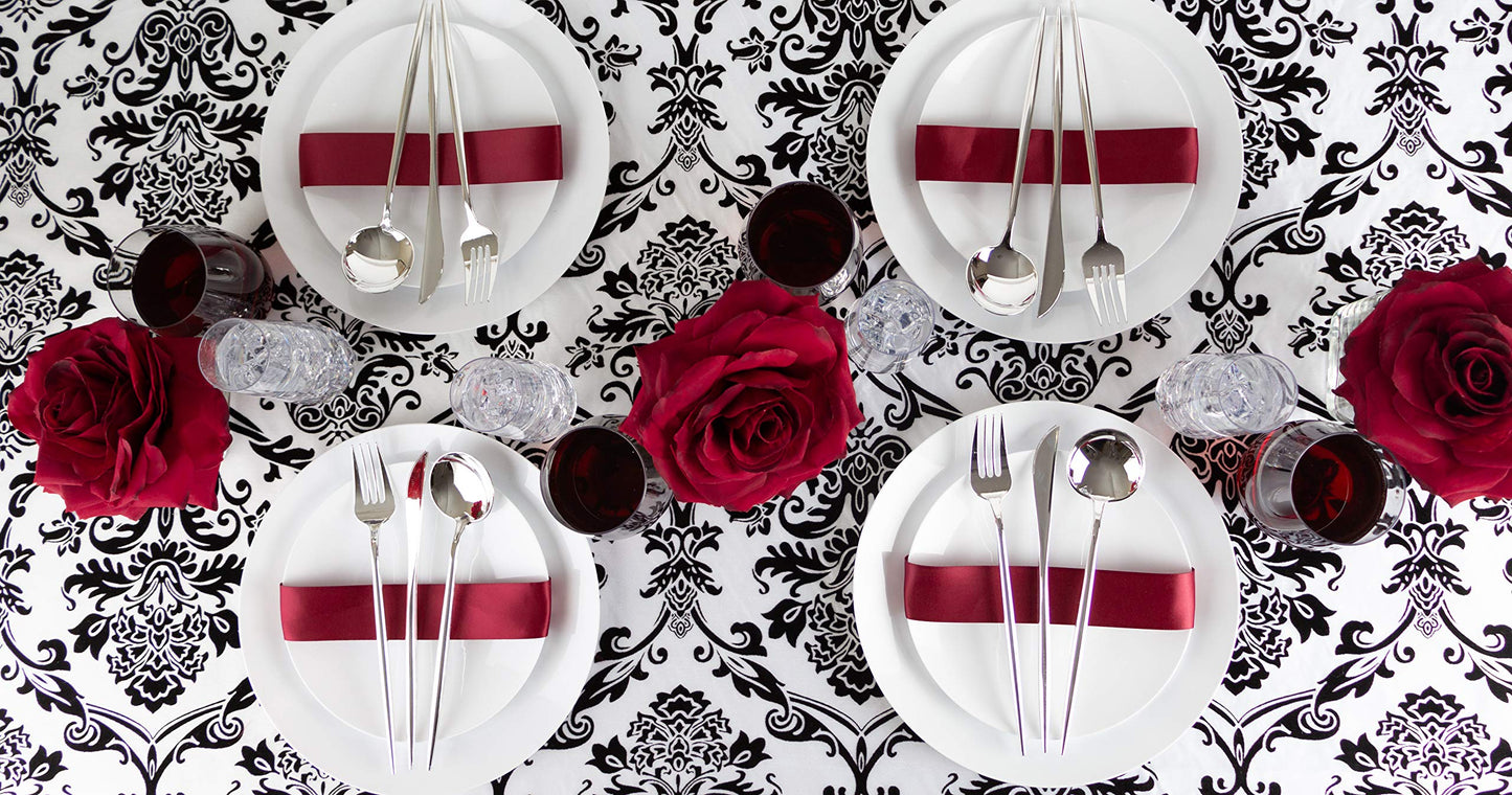 Novelty Modern Flatware Cutlery Disposable Plastic Combo Set 80 Count Luxury Silver, Service for 16