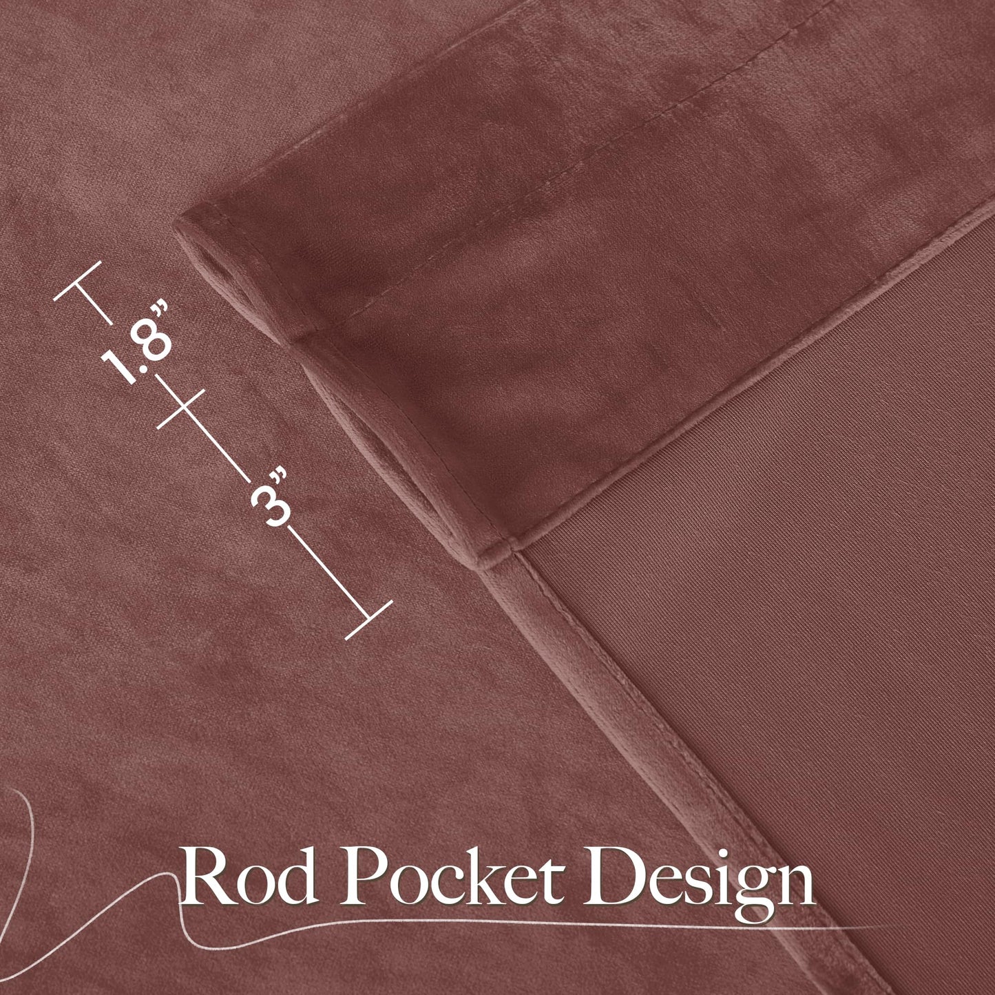 NICETOWN Wild Rose Velvet Curtains, Rod Pocket Velvet Drapes, Media Movie Theater Room Decor for Living Room, Super Soft Luxury Velvet Room Darkening Drapes for Home Decor (1 Pair, W52 x L96 inches)