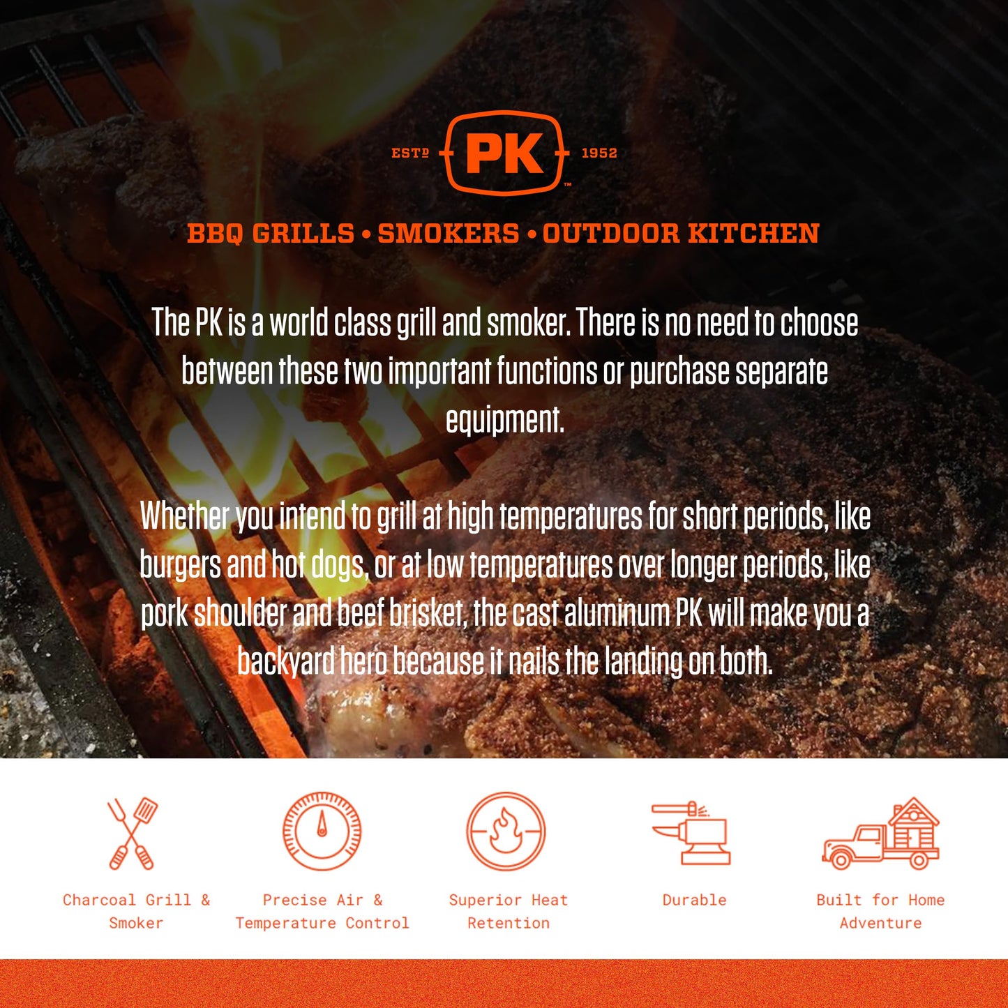 PK Grills Charcoal Basket Tray for Barbecue, BBQ Grill Accessories, Fits PK Original and other Charcoal Grills, PK99090