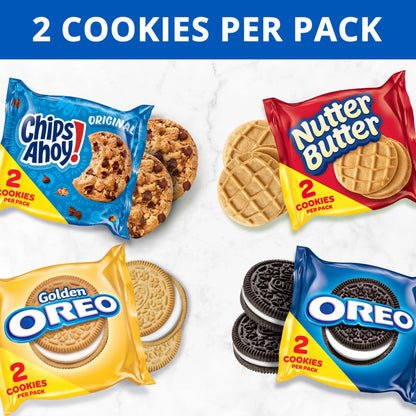 OREO Original, OREO Golden, CHIPS AHOY! & Nutter Butter Cookie Snacks Variety Pack, School Snacks, 56 Snack Packs (2 Cookies Per Pack)