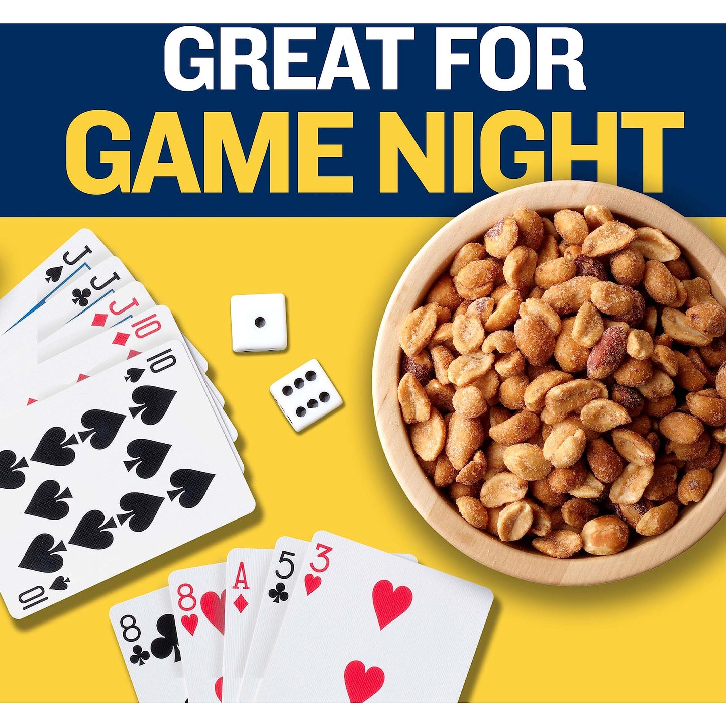 PLANTERS Honey Roasted Peanuts, Dry Roasted Peanuts, Party Snack, Plant-Based Protein, After School Snack, Sweet and Salty, Salted Nuts, Sea Salt & Honey, Snacks for Adults, Kosher, 16oz Jar