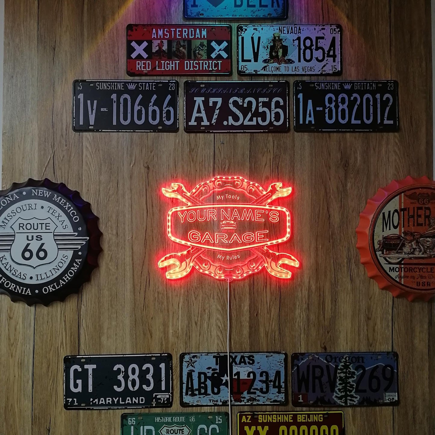 ADVPRO Personalized Your Name Garage Man Cave RGB Dynamic Glam LED Sign - Cut-to-Edge Shape - Smart 3D Decoration - Multicolor Signage st06s64-fnd-pp1-tm-c