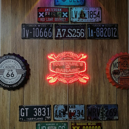 ADVPRO Personalized Your Name Garage Man Cave RGB Dynamic Glam LED Sign - Cut-to-Edge Shape - Smart 3D Decoration - Multicolor Signage st06s64-fnd-pp1-tm-c