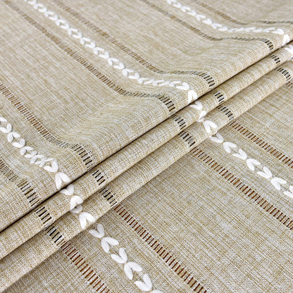 NEWISHER Rustic Farmhouse Embroidered Square Tablecloth Jacquard Striped Table Cloth Linen Washable Dining Table Cover Kitchen Dining Home Decoration Yellow 70x70 inch