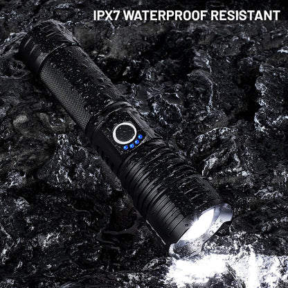 Led Flashlights 90,000 Lumen High Lumens Rechargeable 2 Pack, Brightest Flash Light with 5 Modes & 18H Runtime, IPX7 Waterproof, Powerful Handheld Flashlights for Home Camping Hiking