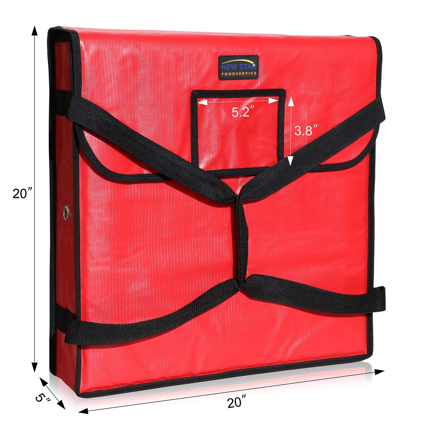 New Star Foodservice 50097 Insulated Pizza Delivery Bag, 20 by 20 by 5-Inch, Red