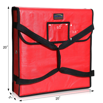 New Star Foodservice 50097 Insulated Pizza Delivery Bag, 20 by 20 by 5-Inch, Red