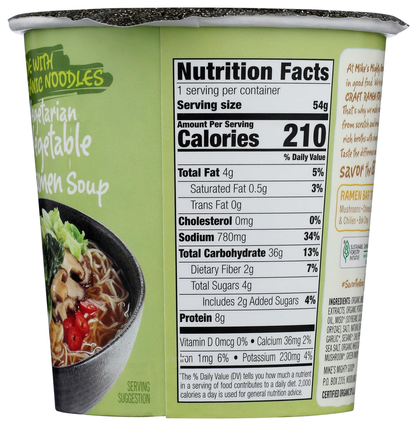 Mike's Mighty Good Ramen Soup, Vegetable, 1.9 Oz