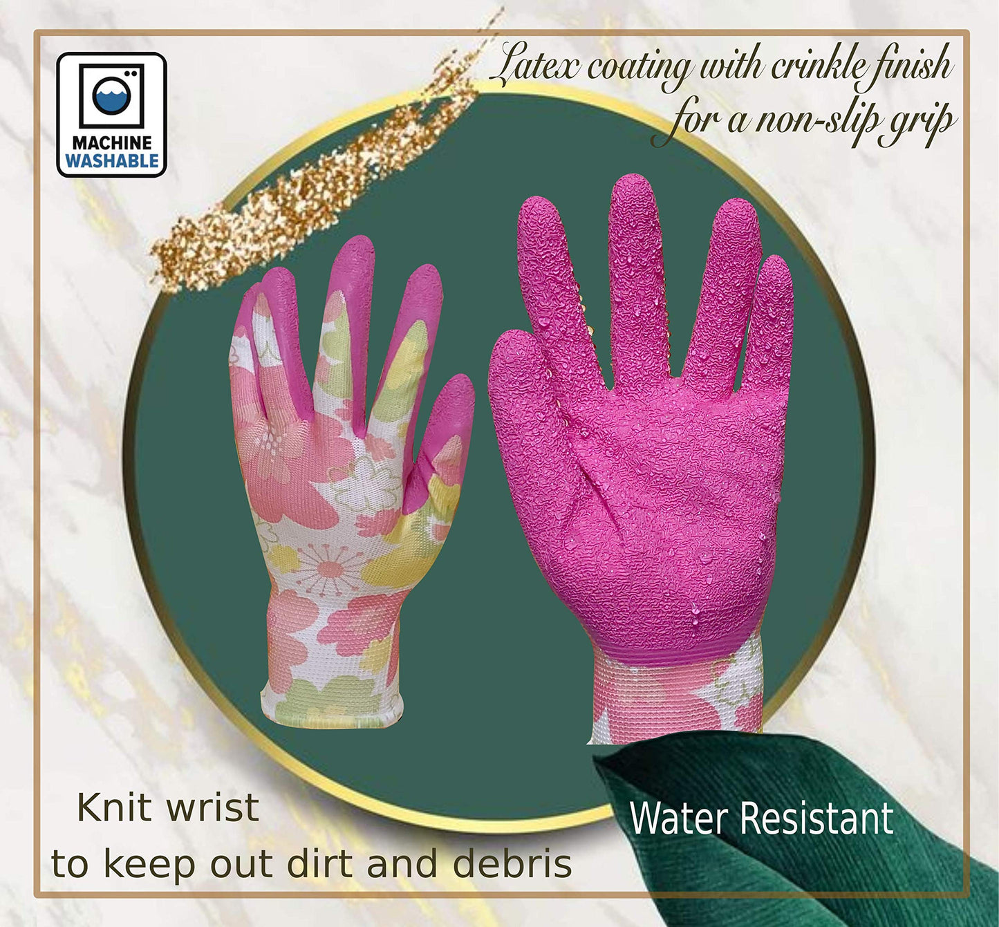 Kit4Pros Floral Garden Tool Set| Gardening Gifts for Women Birthday| Heavy Duty Tools Kit|Storage Tote Bag Organizer| Pruning Shears| Gardener Gloves| Sprayer| Weeder| Trowel (Floral Set)