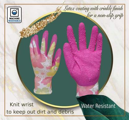 Kit4Pros Floral Garden Tool Set| Gardening Gifts for Women Birthday| Heavy Duty Tools Kit|Storage Tote Bag Organizer| Pruning Shears| Gardener Gloves| Sprayer| Weeder| Trowel (Floral Set)