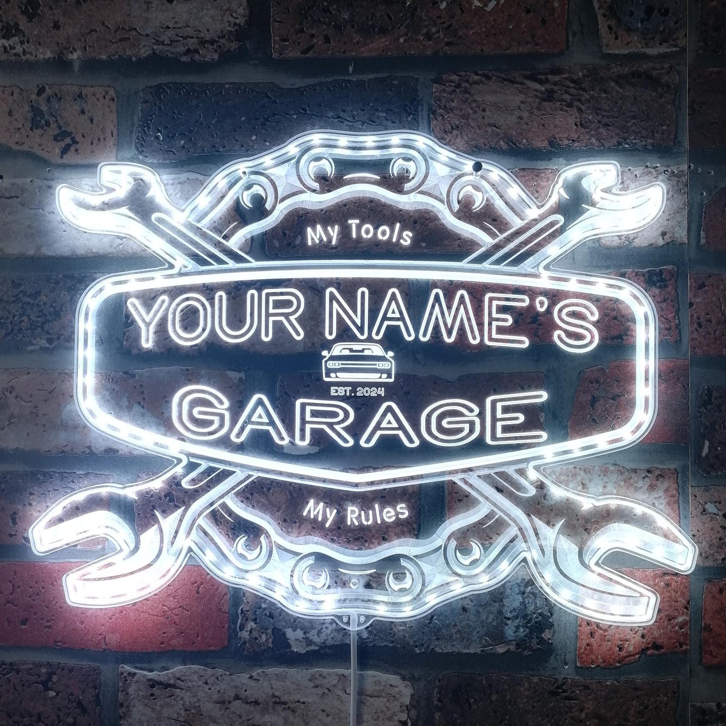 ADVPRO Personalized Your Name Garage Man Cave RGB Dynamic Glam LED Sign - Cut-to-Edge Shape - Smart 3D Decoration - Multicolor Signage st06s64-fnd-pp1-tm-c