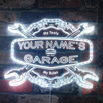 ADVPRO Personalized Your Name Garage Man Cave RGB Dynamic Glam LED Sign - Cut-to-Edge Shape - Smart 3D Decoration - Multicolor Signage st06s64-fnd-pp1-tm-c