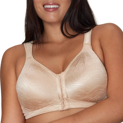 Playtex Women's 18 Hour Front Close Extra Back Support Wireless Bra USE52E with 2-Pack Option, Nude