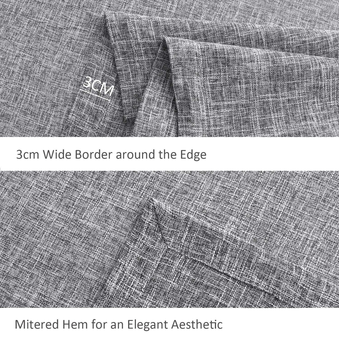 maxmill Flaxy Faux Linen Table Cloth with 2-Tone Slubby Texture Wrinkle Free Anti-Shrink Soft Tablecloth for Kitchen Dining Tabletop Outdoor and Indoor Use Rectangle 60 x 104 Inch Light Gray