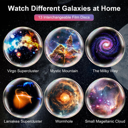 Planetarium Projector Pro for Bedroom, 13 in 1 Star Projector Galaxy Light, Ceiling Night Light Milky Way Mood Lighting with Timer, LED Space Galaxy Lamp Bedroom Room Decor for Adults Kids - White