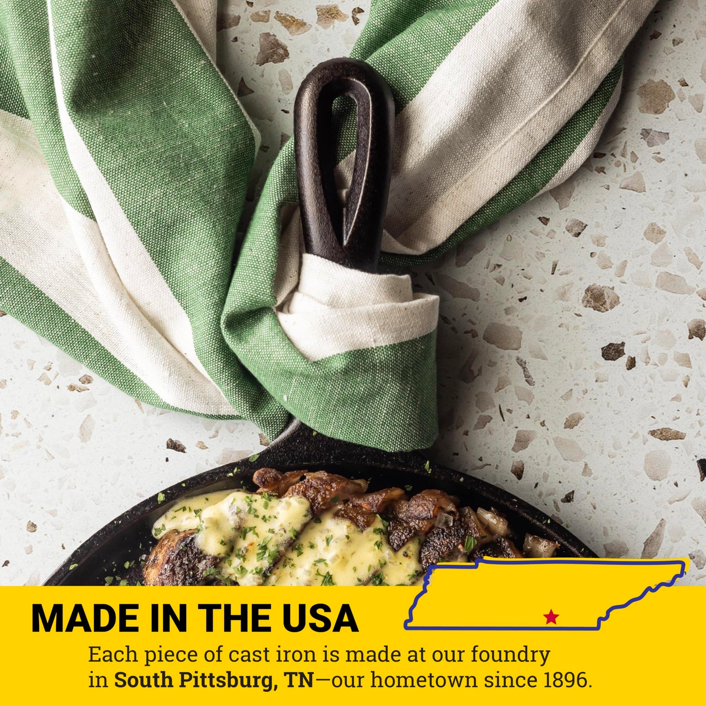 Lodge L9OG3 Cast Iron Round Griddle, Pre-Seasoned, 10.5-inch - Made in USA, Compatible with Stovetop, Oven, Grill & Campfire