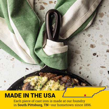 Lodge L9OG3 Cast Iron Round Griddle, Pre-Seasoned, 10.5-inch - Made in USA, Compatible with Stovetop, Oven, Grill & Campfire