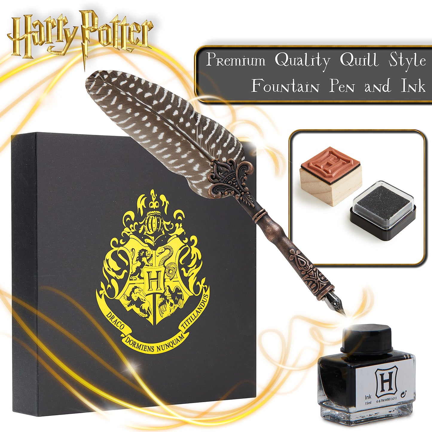 Harry Potter Calligraphy Set With Feather Quill Pen Ink A5 Paper Envelopes Stamp Stickers Fun Writing Kit Gifts for Kids