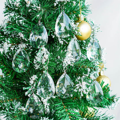 H&D 10pcs 50mm Chandelier Crystal Prisms Pendants - Clear Crystal Teardrops Parts