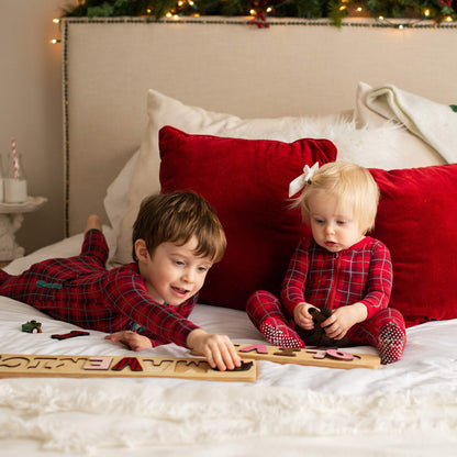 Personalized Wooden Name Puzzle for Kids, Handmade in USA by Bloom Owl, Custom Baby Gifts for Boys and Girls Easter or First Birthday, Montessori Toys for Toddlers 1-3, Baby Puzzle