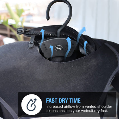 Ho Stevie! Wetsuit Hanger - Wet Suit Dries Faster, No Shoulder Stretching - Vented Shoulder Support Hanger for All Wetsuits