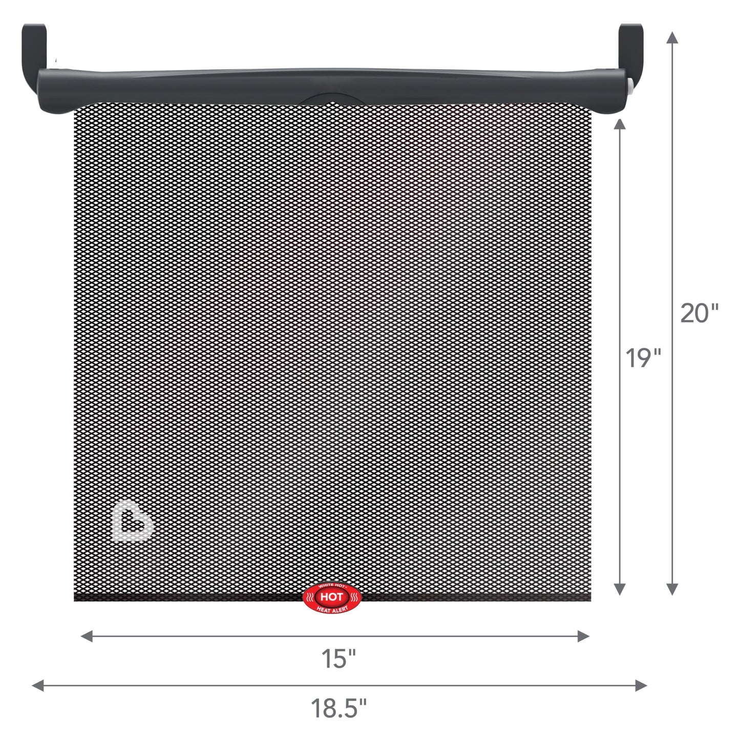 Munchkin Brica Sun Safety Car Window Shade with Heat Alert, Helps Block UVA/UVB Rays, 2 Pack, Black