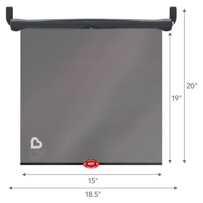 Munchkin Brica Sun Safety Car Window Shade with Heat Alert, Helps Block UVA/UVB Rays, 2 Pack, Black