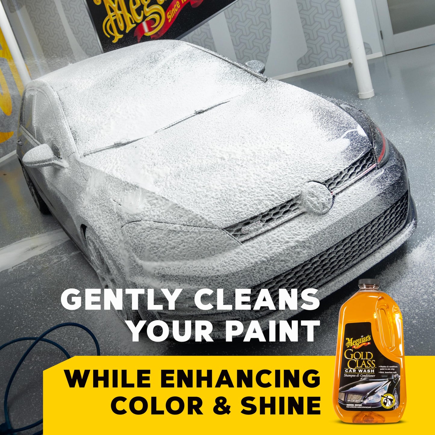 Meguiar's Gold Class Car Wash - Get Professional Results in a Foam Cannon or as a Bucket Wash - Get a Clean and Glossy Finish That's Safe for All Paint Types - 64 Oz