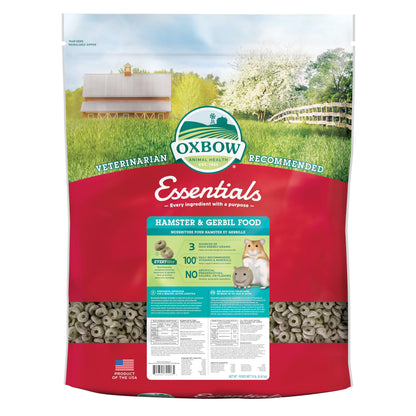Oxbow Essentials Hamster Food and Gerbil Food, Vitamin & Mineral Rich Daily Diet for Hamsters & Gerbils, Veterinarian Formulated, Small Animal Pet Products, Made in USA, 15 lb Bulk Bag