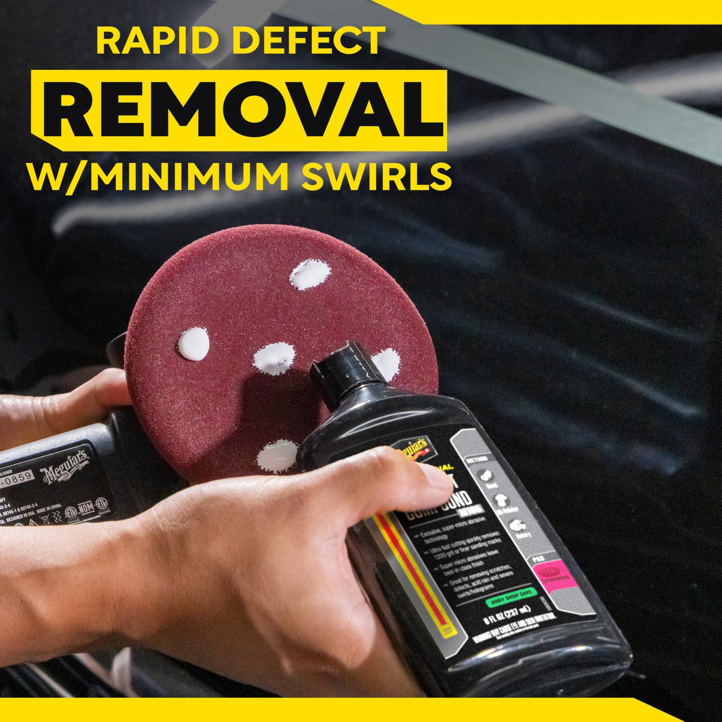 Meguiar's Mirror Glaze M105 Ultra-Cut Compound, Car Rubbing Compound for Removing Scratches and Heavy Swirls While Adding Shine, Safe and Effective on All Glossy Car Paint and Clear Coats, 8 oz