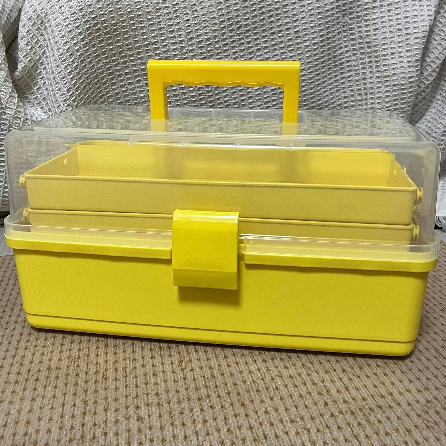 13 Inch Sewing Box Three Layers, Plastic Craft Organizers and Storage, Multifunction Craft Organizer/First Aid Medicine Box/Tool Organizers and Storage with Lids