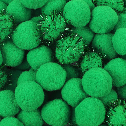 Phinus 200 PCS Pom Poms, 1 Inch Pompoms for Crafts, Soft and Fluffy Craft Pom Poms, Pom Pom Balls, for Arts and Craft Making Decorations (Green)