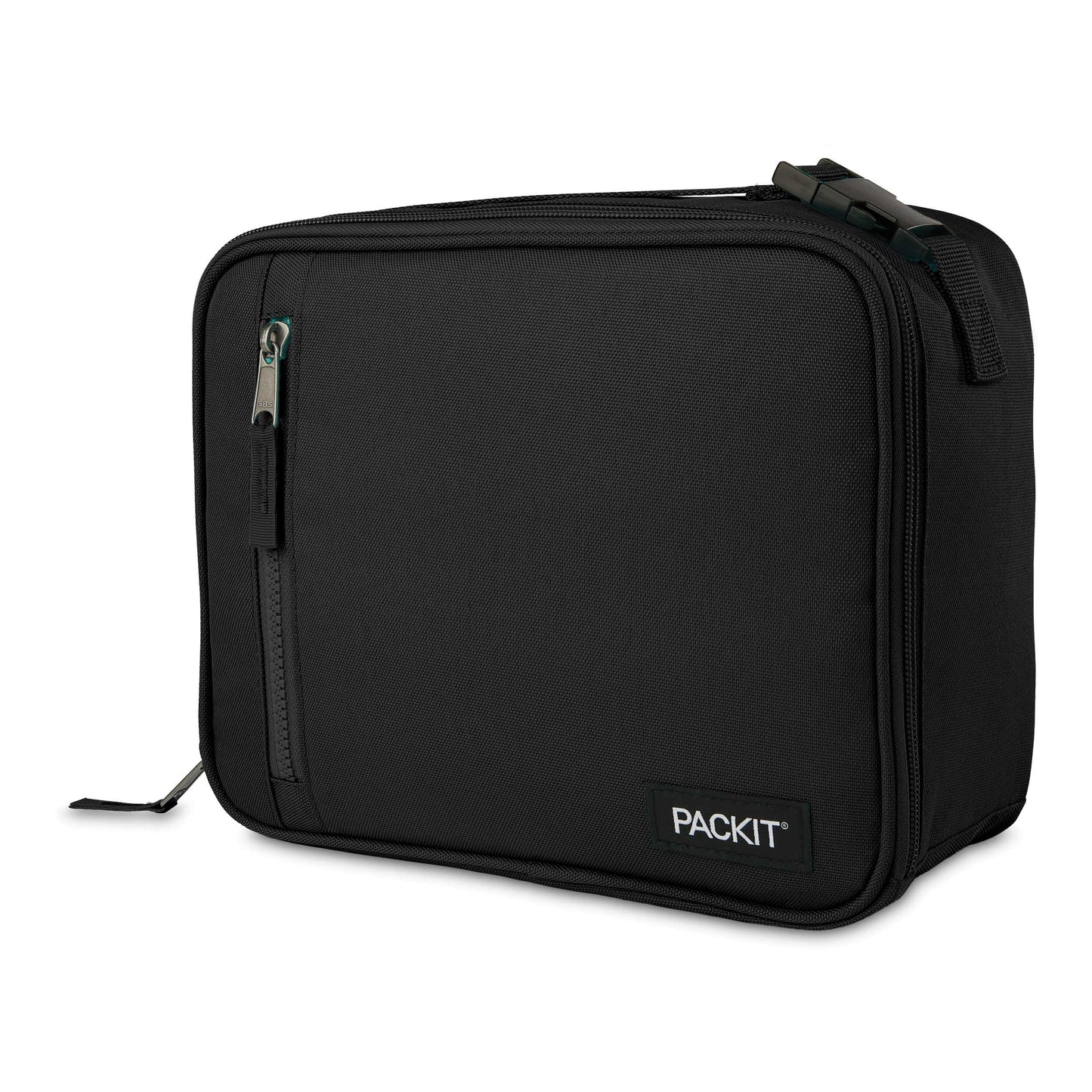 PackIt Freezable Classic Lunch Box, Black, Built with EcoFreeze® Technology, Collapsible, Reusable, Zip Closure With Zip Front Pocket and Buckle Handle, Designed for Fresh Lunches