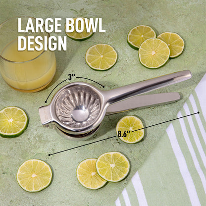 Lemon Squeezer Stainless Steel with Premium Quality Heavy Duty Solid Metal Squeezer Bowl - Large Manual Citrus Press Juicer and Lime Squeezer Stainless Steel - by Zulay Kitchen