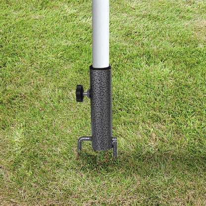 AMMSUN Adjustable Portable Umbrella Base, Upgraded Heavy Duty Metal Holder-Stand-Sand Grass Auger,for Flag, Umbrella, Fishing Rod, Outdoor Park Patio Beach Ground Ideal for Use in Soil, Grass