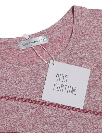 MISS FORTUNE Yoga Tunic Tops for Women, Ladies Gym T Shirts Short Sleeve Athletic Tee Shirt Fitness Sweat Wicking Stretchy Breathable Workout Clothing Plus Size 2XL Pink