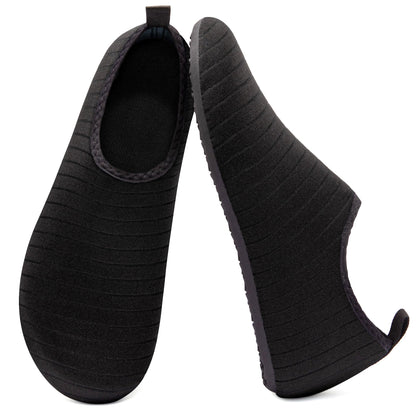 Men Women Water Shoes Quick-Dry Aqua Socks Barefoot Slip-on Summer Slippers for Beach Swim Sport Surf Yoga Exercise Black