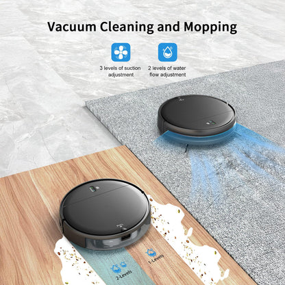 Robot Vacuum and Mop Combo, 2 in 1 Mopping Robot Vacuum Cleaner with Schedule, Wi-Fi/Voice/App, Strong Suction, Easy of Use, Self-Charging Robotic Vacuum, Slim, Ideal for Hard Floor, Pet Hair, Carpet