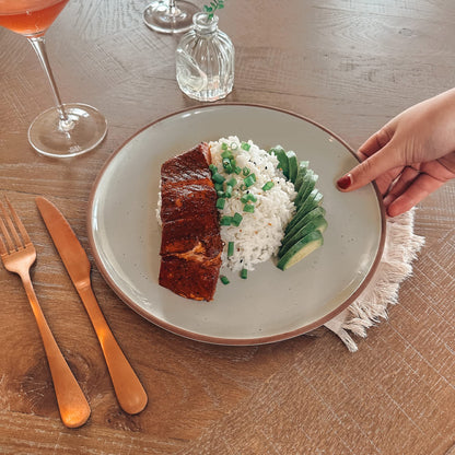 Mora Ceramic Dinner Plates Set of 6, 10 inch Dish Set - Microwave, Oven, and Dishwasher Safe, Scratch Resistant, Modern Rustic Dinnerware- Kitchen Porcelain Serving Dishes - Earl Grey