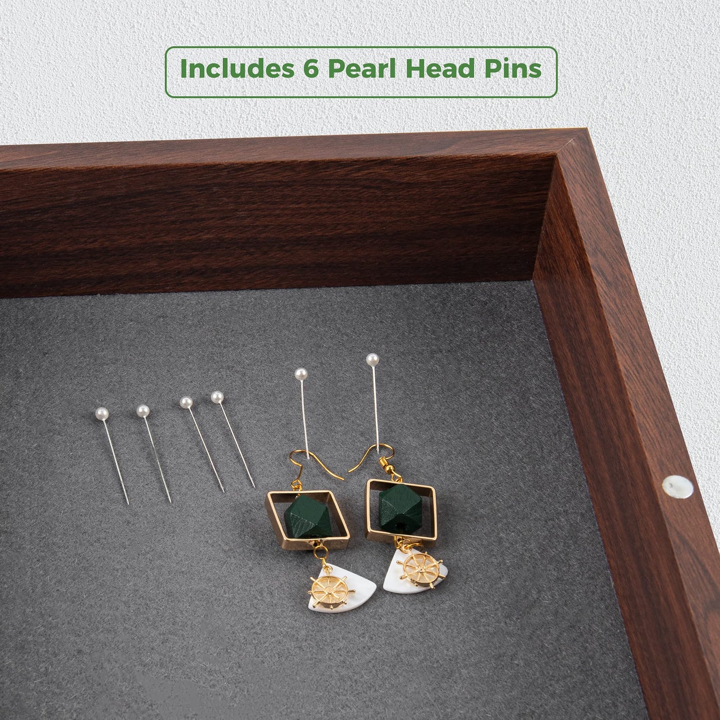 Frametory, 11x14 Shadow Box Frame - Front Opening - 2 Inch Depth Display for Wall and Tabletop - Memory Box With 6 Pins Included (Walnut)