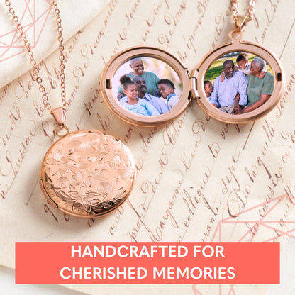 Mighty Dainty Locket Necklace for Women Girls, 18” Jewelry Chain, Picture Photo Inside, Cadenas para mujer, Personalized Custom Name Gold Locket, Customized Couples Locket, Silver, Rose Gold, Gold