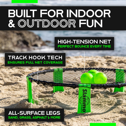 GoSports Slammo Game Set (Includes 3 Balls, Carrying Case and Rules) - Outdoor Lawn, Beach & Tailgating Roundnet Game for Kids, Teens & Adults