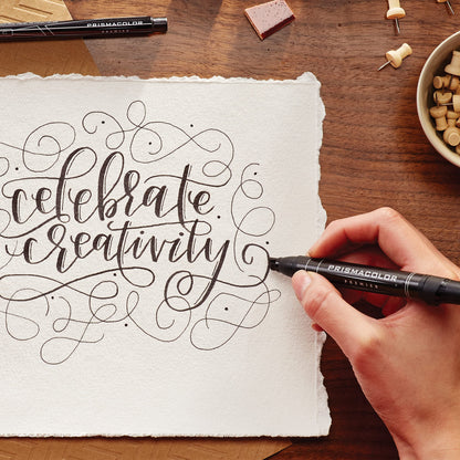 Prismacolor Premier Beginner Hand Lettering Set With Illustration Markers, Art Markers, Pencils, Eraser And Tips Pamphlet, Adult Coloring, 8 Count