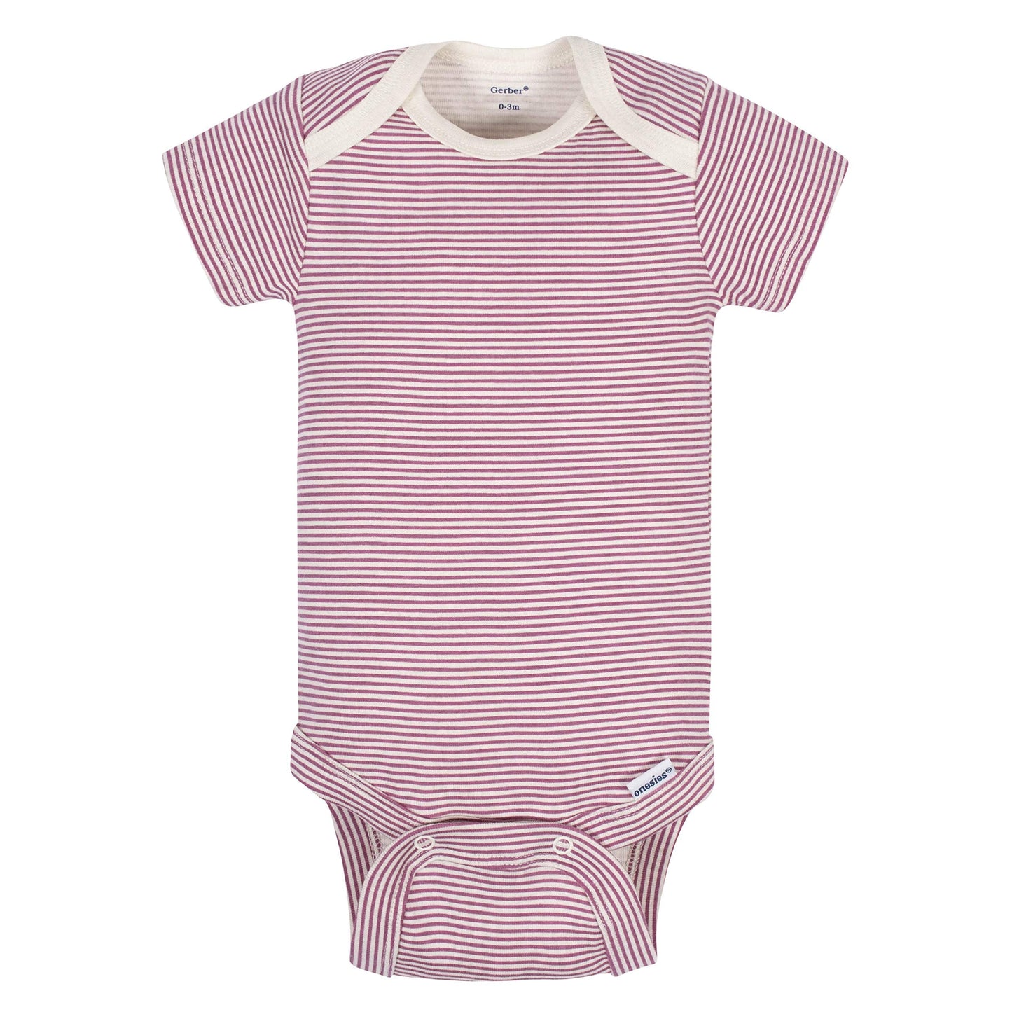 Grow by Gerber Baby Girls 5-Pack Short-Sleeve Onesies Bodysuits, Grey/Pink/Ivory, 12 Months