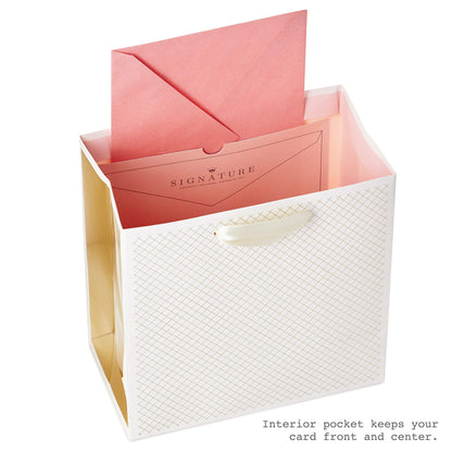 Hallmark Signature 7" Medium Birthday Gift Bag with Tissue Paper (Pink Flowers)