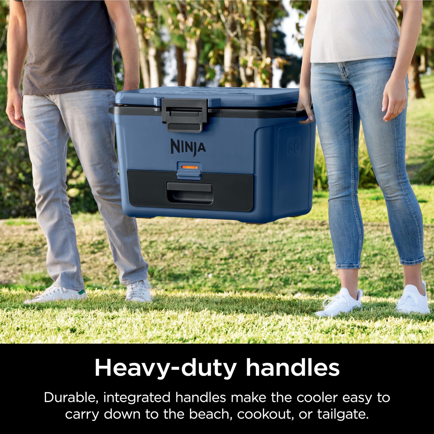 Ninja FB151BL FrostVault 50qt Hard Cooler with Dry Zone, Integrated Fridge-Temp Dry Storage Drawer, Premium Heavy-Duty Insulated Cooler, Keeps Ice for Days, Lakeshore Blue